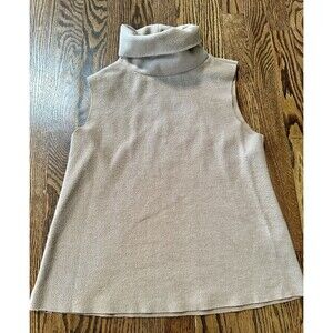 Zara Knit Sleeveless Turtleneck Sweater Vest‎ Camel Tan Brown Size Small VGUC